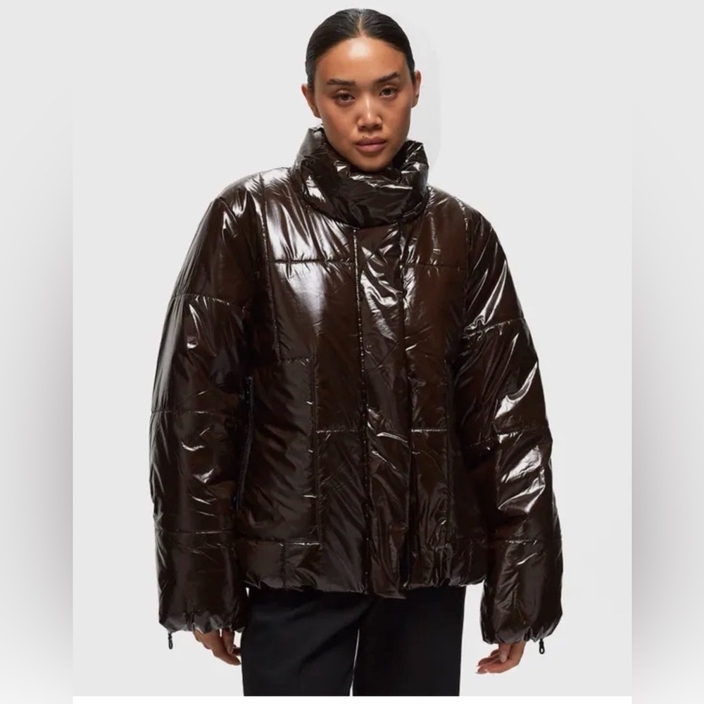 Winter wardrobe Baum und Pferdgarten Shiny Brown Puffer Jacket NWT size EU 36